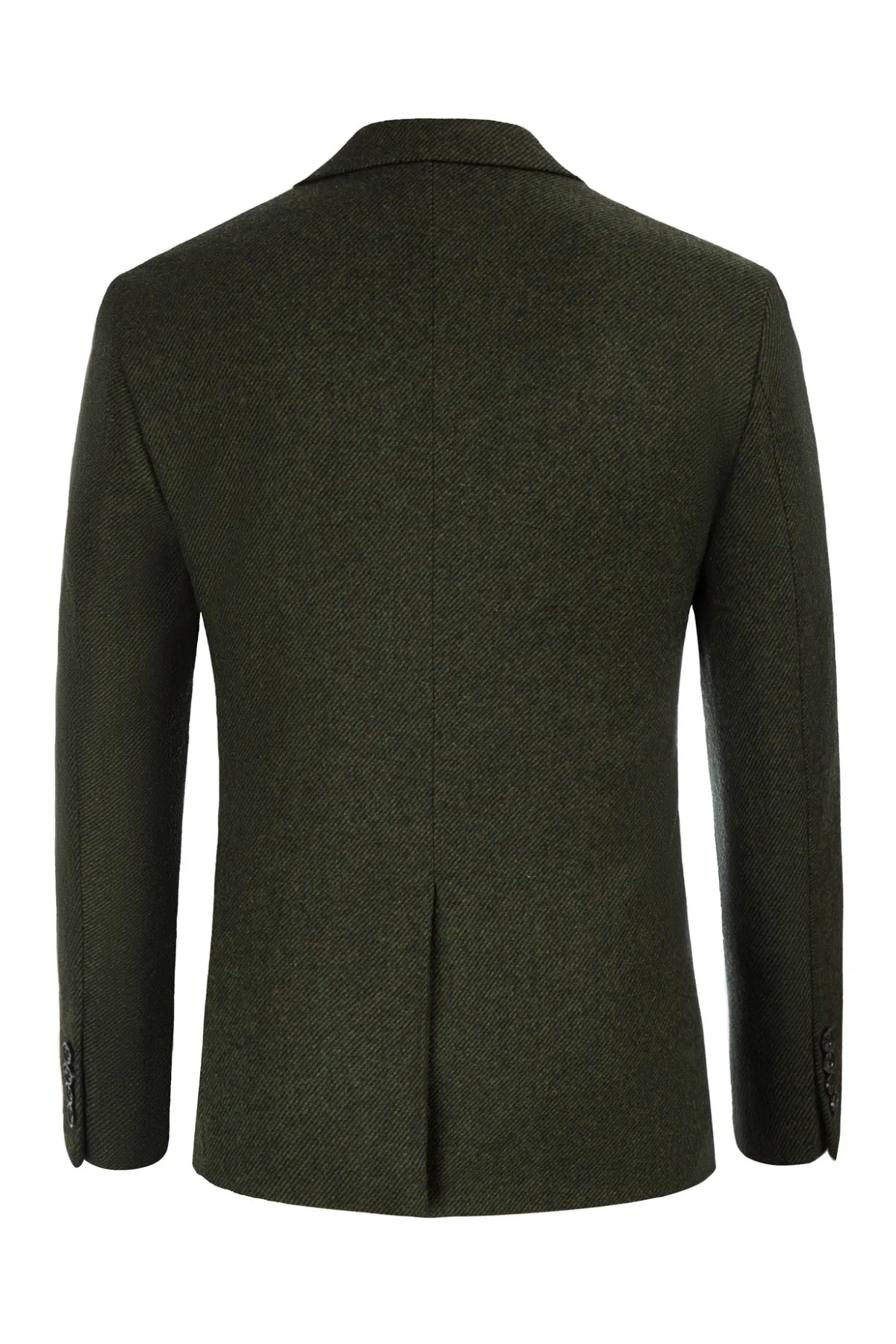 Men Two Buttons Blazer Coat Long Sleeve Notch Lapel Wool Blends Casual Coat