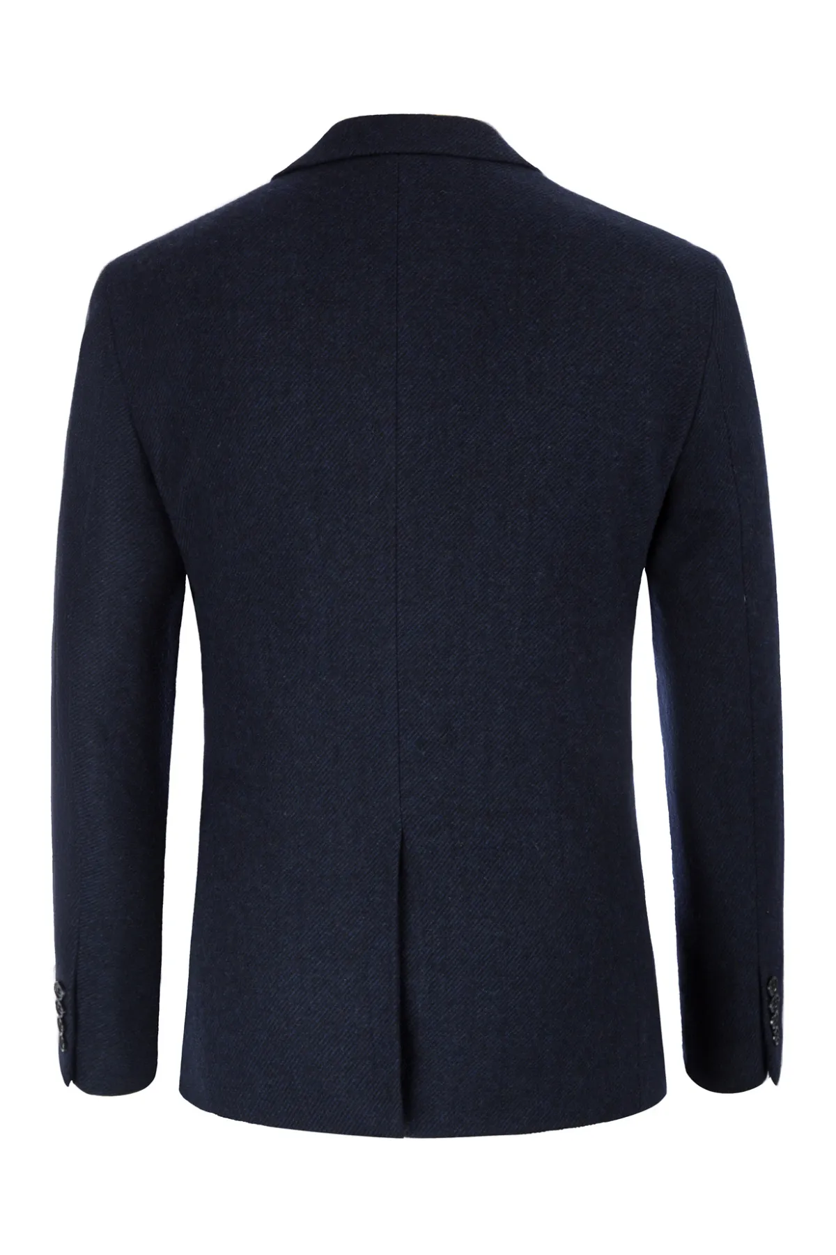 Men Two Buttons Blazer Coat Long Sleeve Notch Lapel Wool Blends Casual Coat