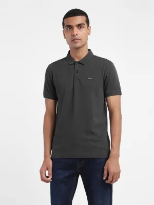 Men's Self Design Polo Collar T-Shirt