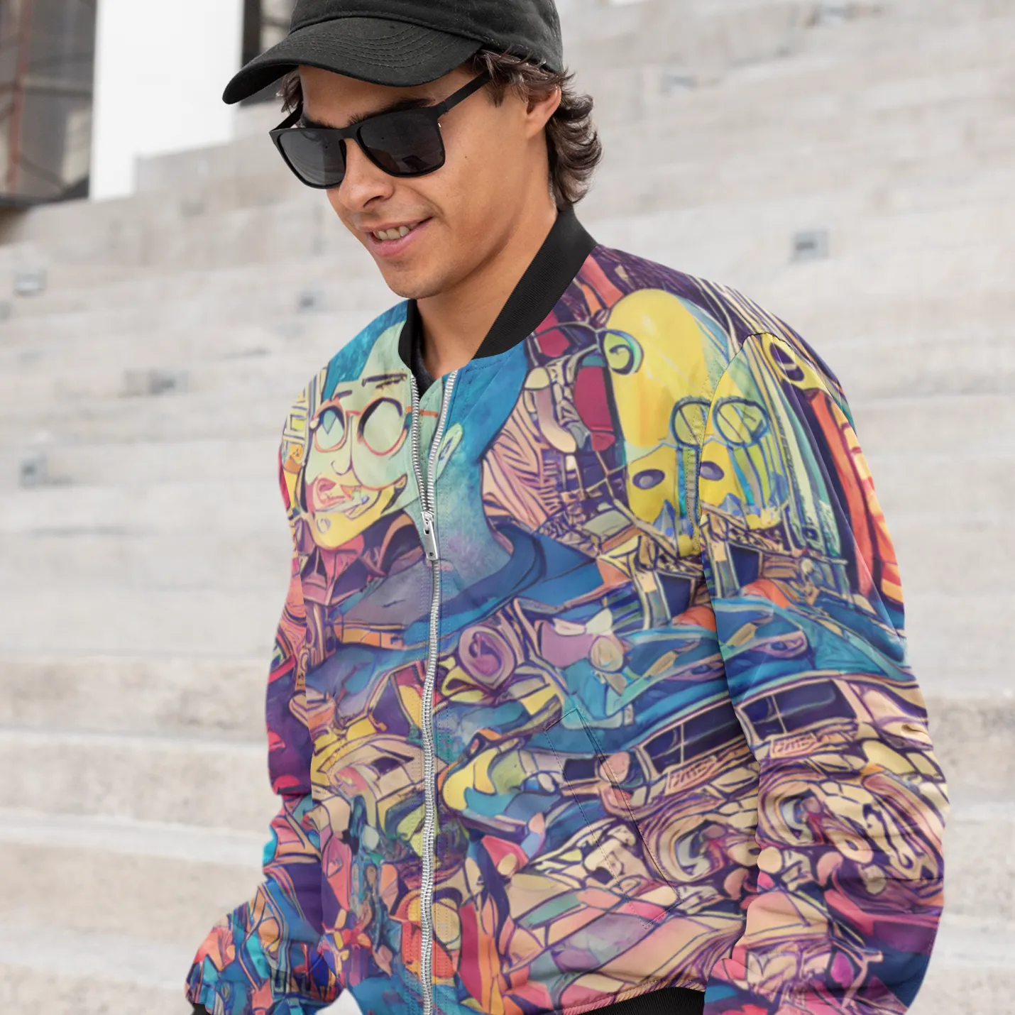 Modern futuristic art Bomber Jacket