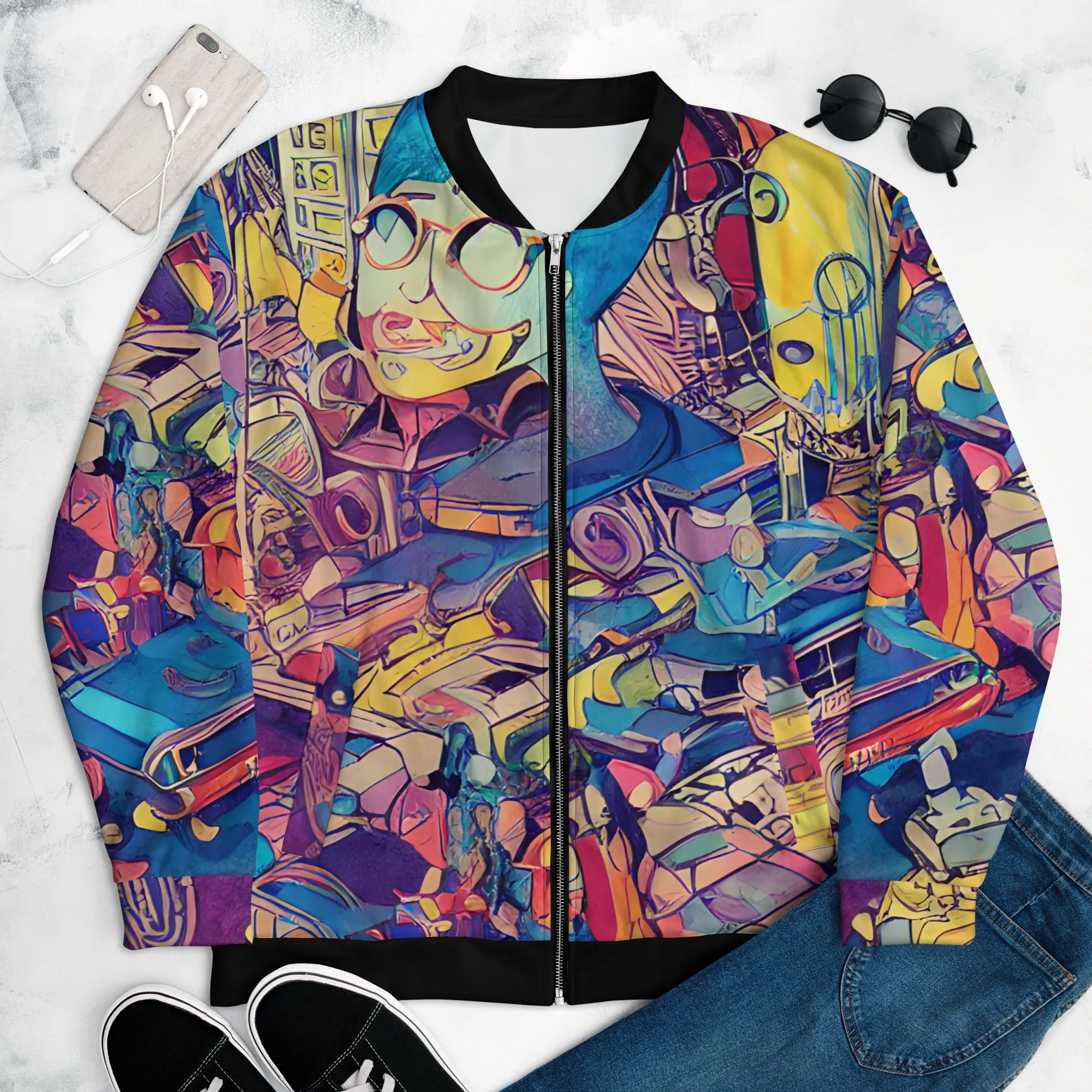 Modern futuristic art Bomber Jacket