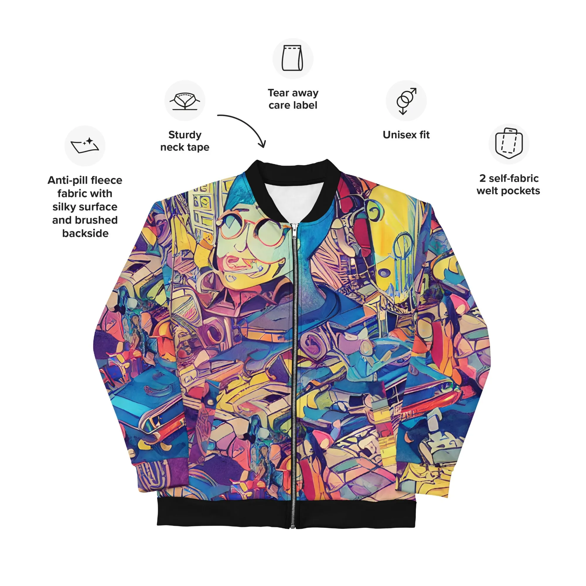 Modern futuristic art Bomber Jacket