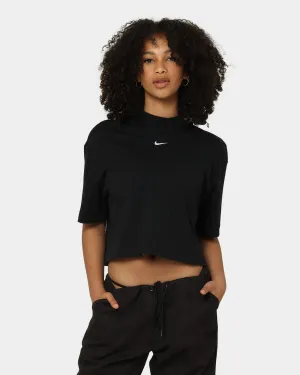 Nike Women's Sportswear Essential Mock Boxy Short Sleeve T-Shirt Black/White
