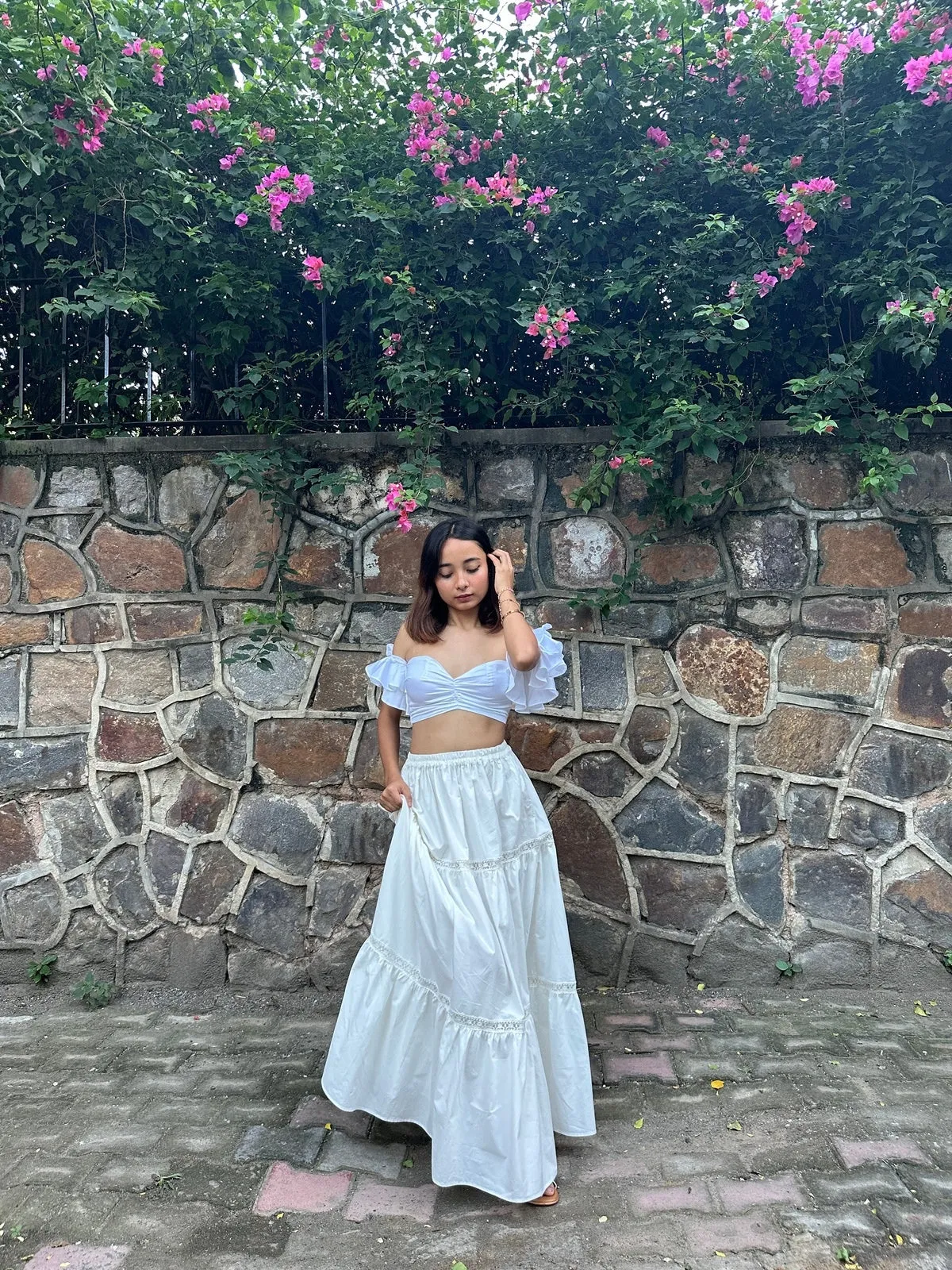 Off White Maxi Skirt