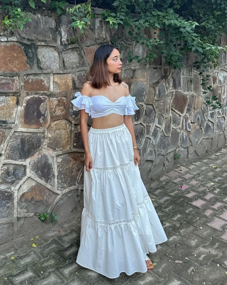 Off White Maxi Skirt