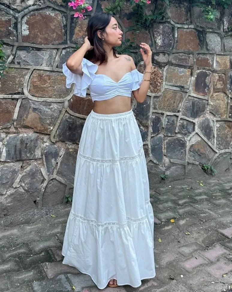 Off White Maxi Skirt