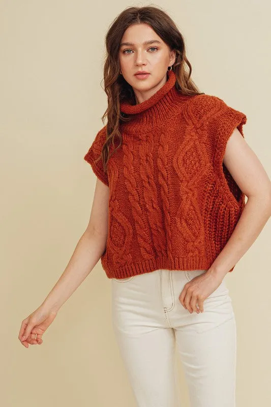 Oversize Cable Knit Vest