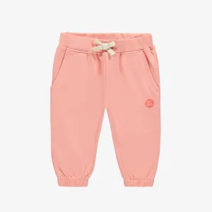 Pantalon coupe décontractée rose en coton français, bébé || Relaxed fit pants pink in French terry, baby 