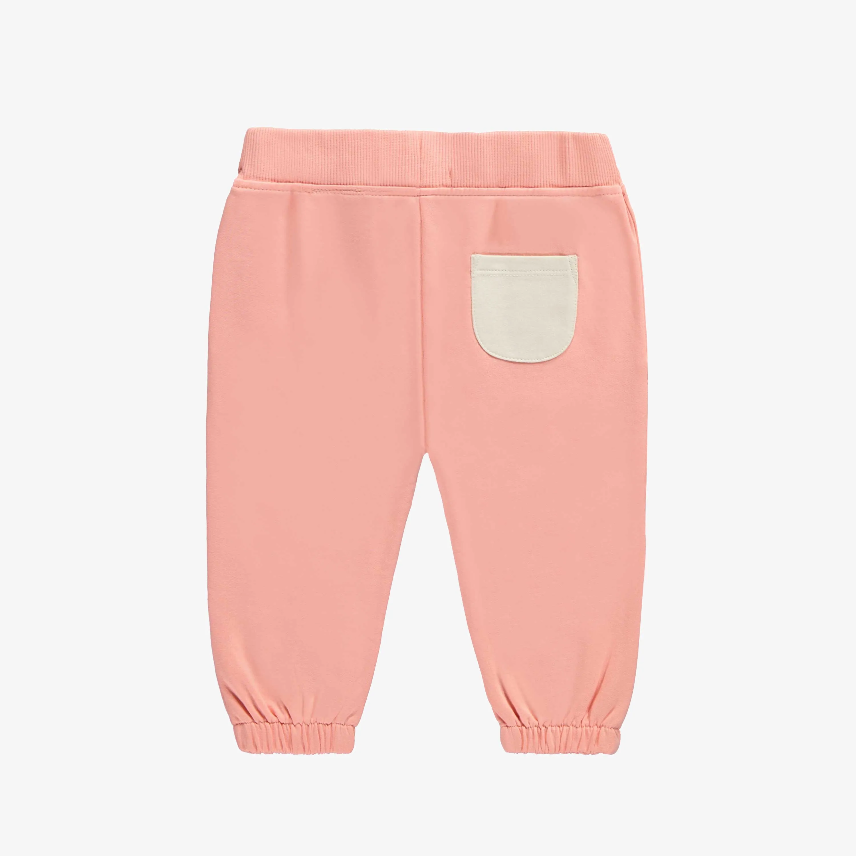 Pantalon coupe décontractée rose en coton français, bébé || Relaxed fit pants pink in French terry, baby 