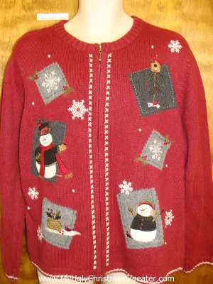 Patchwork Ugly Red Festive Xmas Sweater