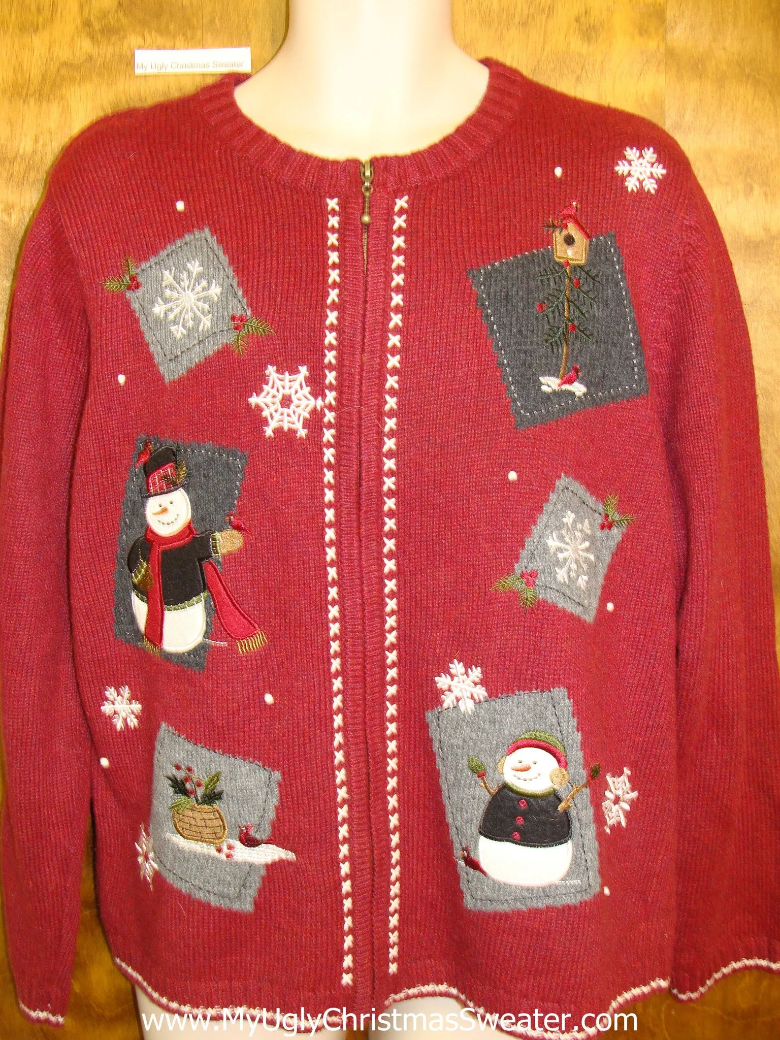 Patchwork Ugly Red Festive Xmas Sweater