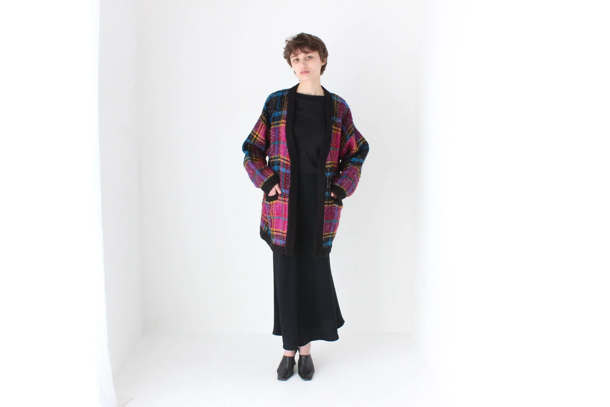 Perfect 90s Minimal Black Crepe Skirt