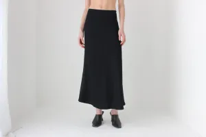 Perfect 90s Minimal Black Crepe Skirt