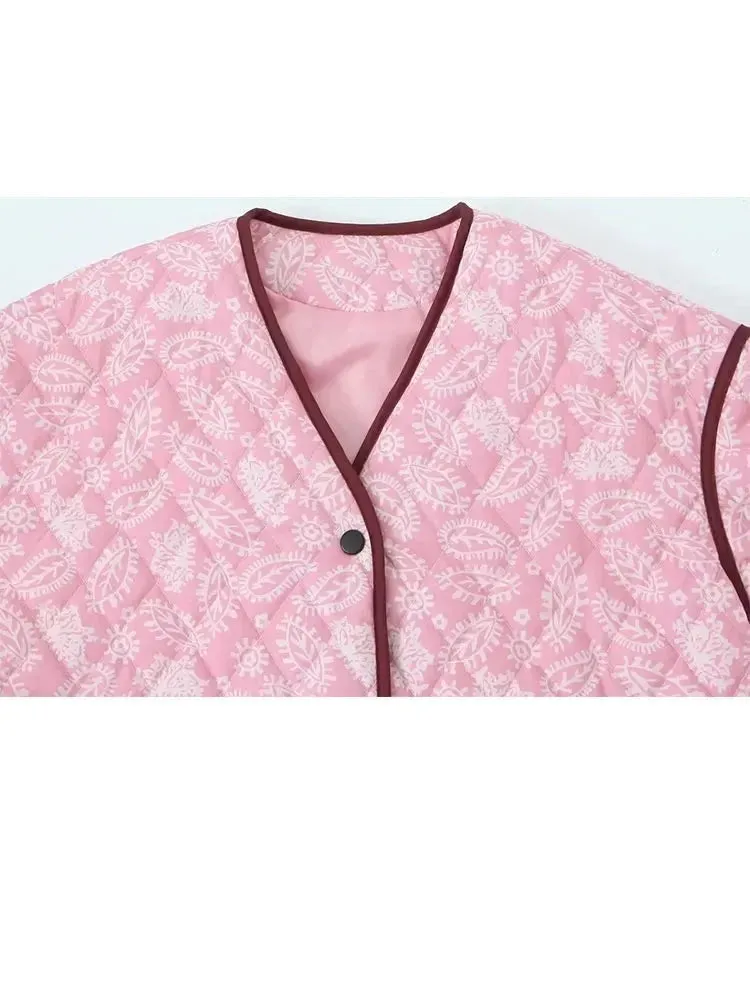 Pink Printed Cotton Coat