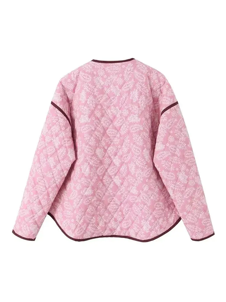 Pink Printed Cotton Coat