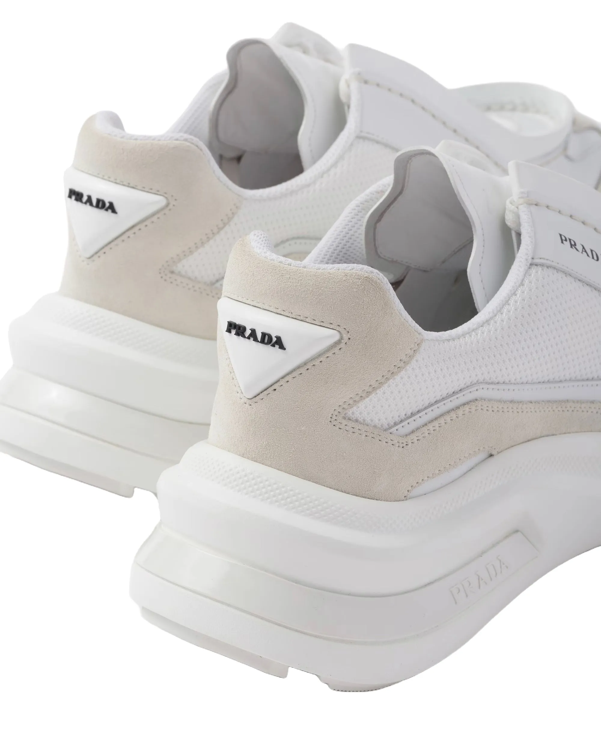 Prada Systeme Brushed Leather Sneakers