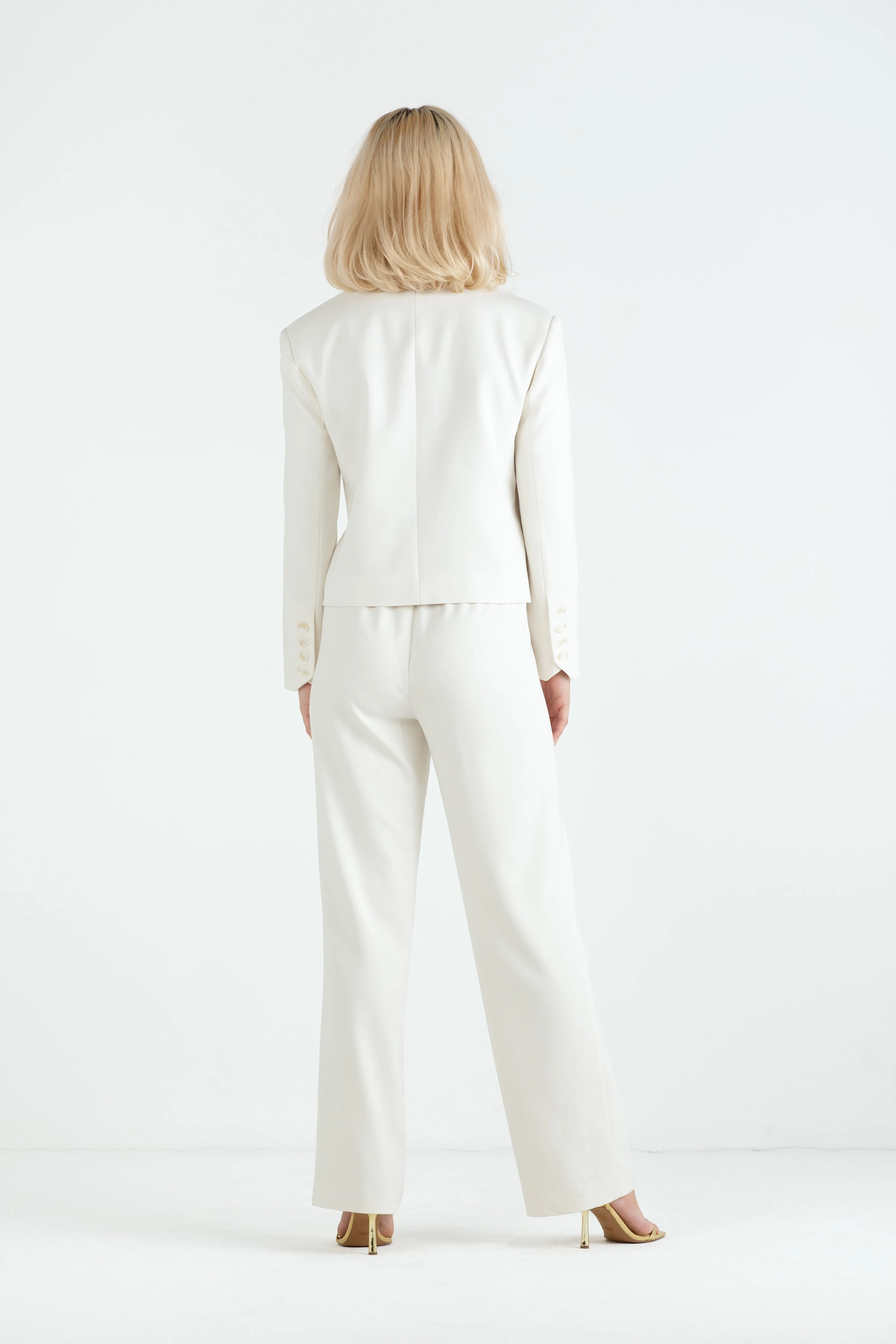 "The Tori" - Crop Blazer (Cream)