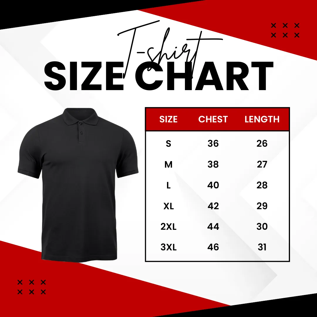 Red Melange Polo T-Shirt with Black Stripe
