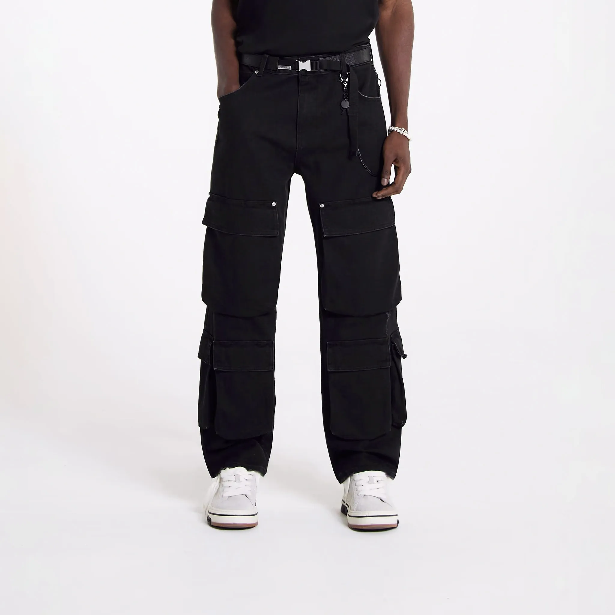 Represent Cargo Denim Black