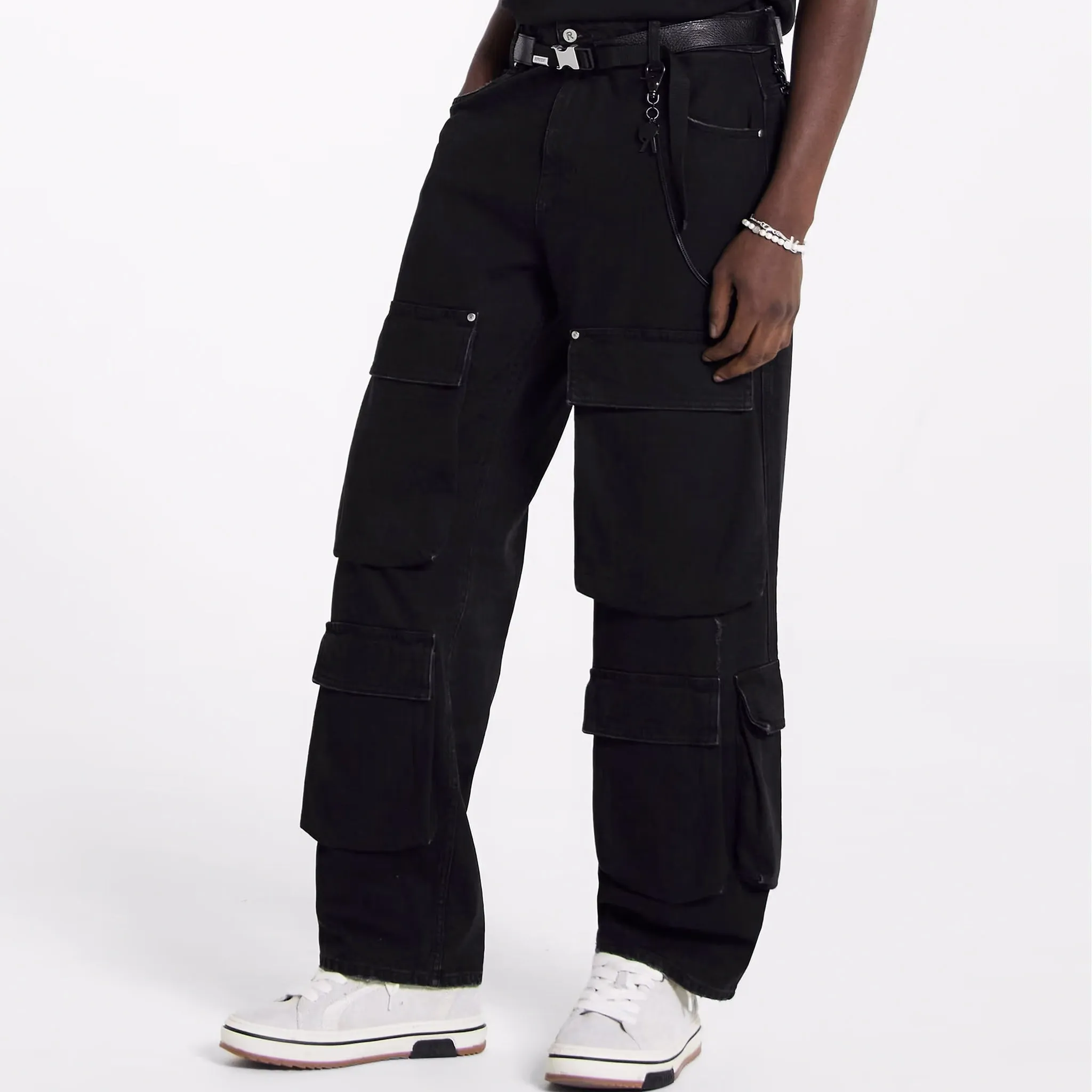 Represent Cargo Denim Black