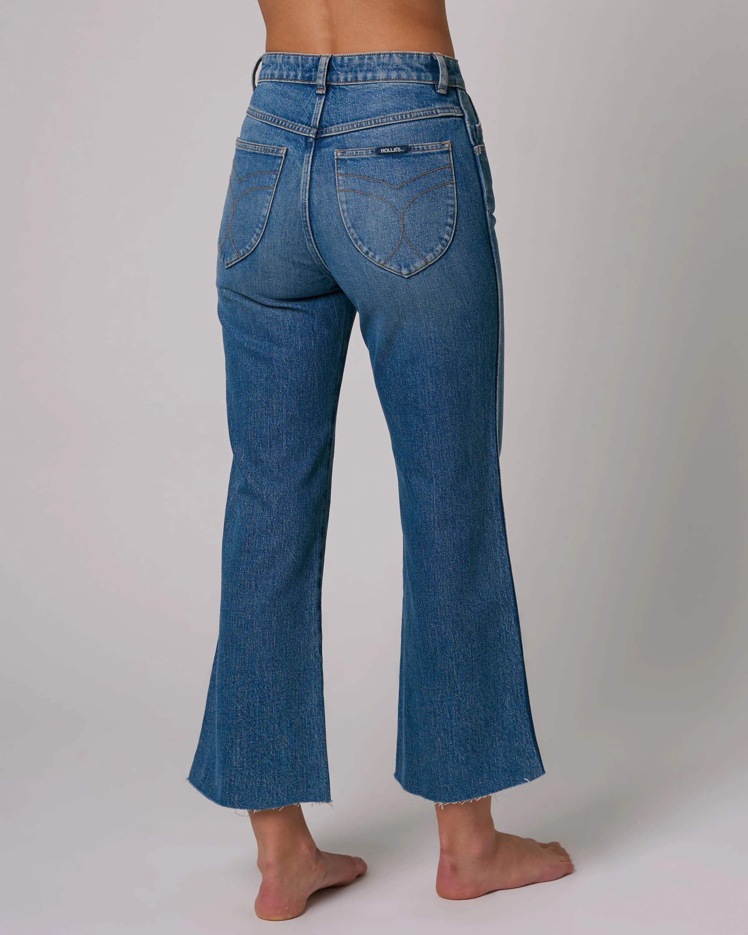 Rolla's 'Classic Flare Crop Seattle' - Vintage Blue