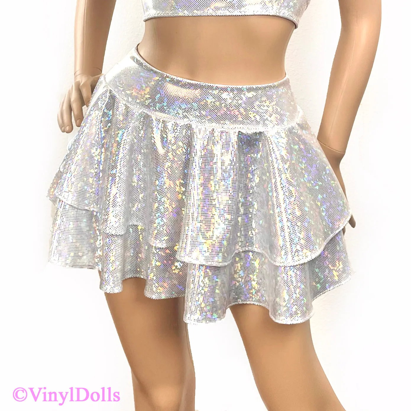 Shattered Glass Holographic Skater Skirt