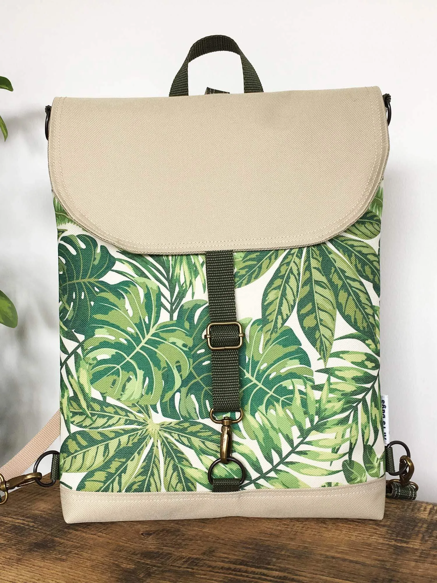 Spring Women's Backpack Green Beige Cross Body Bag | Aris Bags