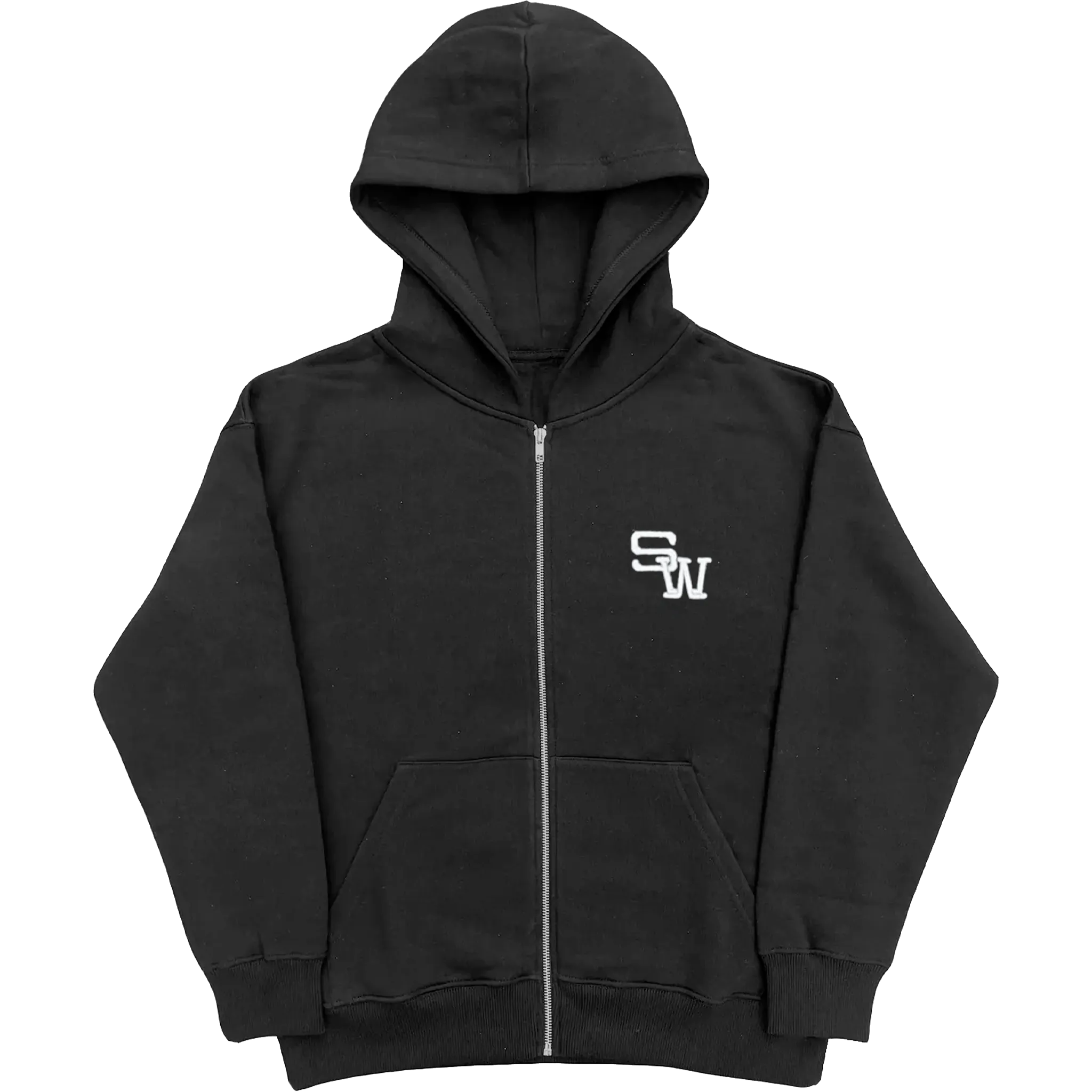 SW ZIP HOODIE - BLACK
