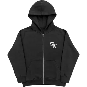 SW ZIP HOODIE - BLACK