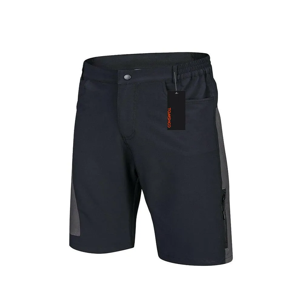 TOMSHOO Men's Baggy Cycling Shorts Breathable Loose-Fit Outdoor Sports MTB Cycling Running Shorts