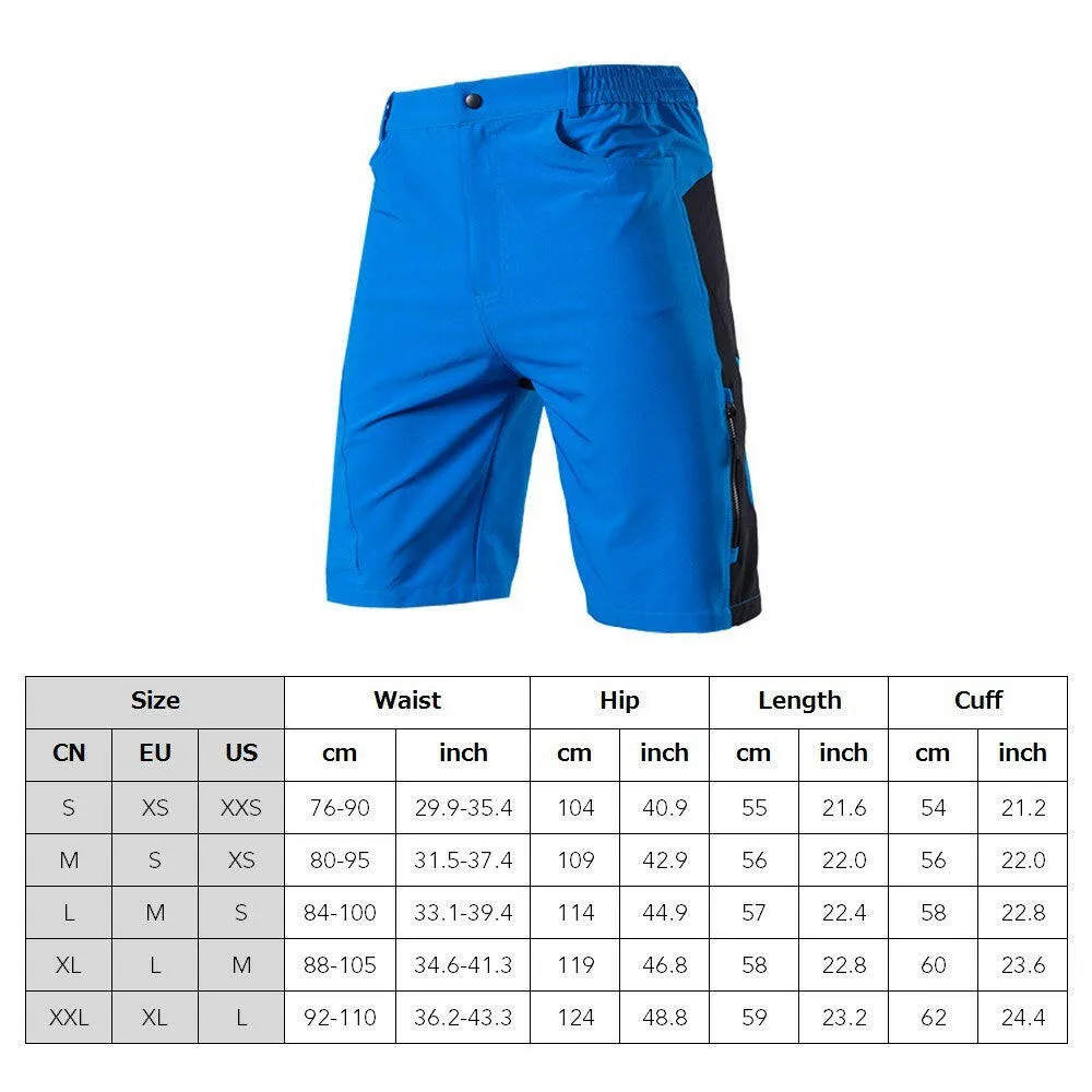 TOMSHOO Men's Baggy Cycling Shorts Breathable Loose-Fit Outdoor Sports MTB Cycling Running Shorts