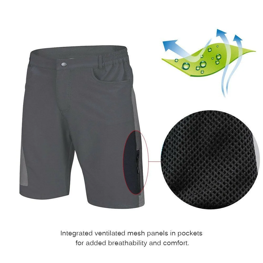 TOMSHOO Men's Baggy Cycling Shorts Breathable Loose-Fit Outdoor Sports MTB Cycling Running Shorts