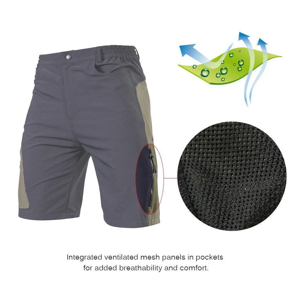 TOMSHOO Men's Baggy Cycling Shorts Breathable Loose-Fit Outdoor Sports MTB Cycling Running Shorts