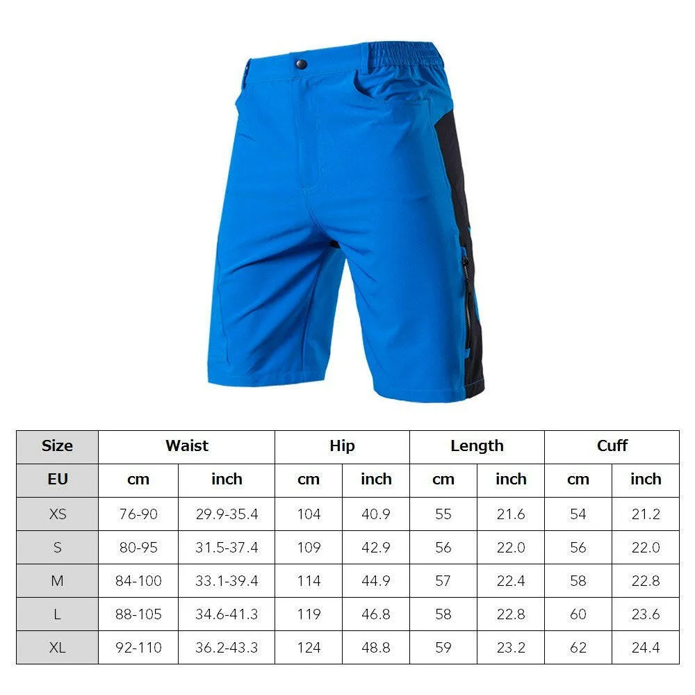 TOMSHOO Men's Baggy Cycling Shorts Breathable Loose-Fit Outdoor Sports MTB Cycling Running Shorts