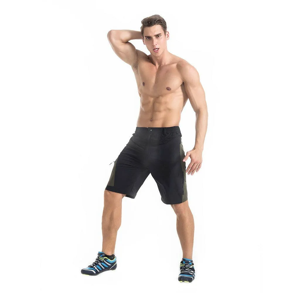 TOMSHOO Men's Baggy Cycling Shorts Breathable Loose-Fit Outdoor Sports MTB Cycling Running Shorts
