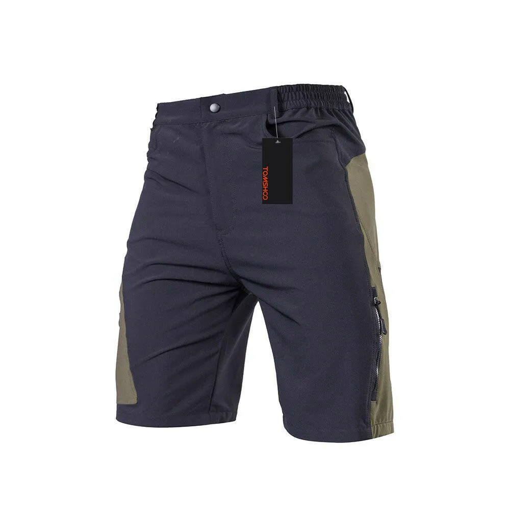 TOMSHOO Men's Baggy Cycling Shorts Breathable Loose-Fit Outdoor Sports MTB Cycling Running Shorts