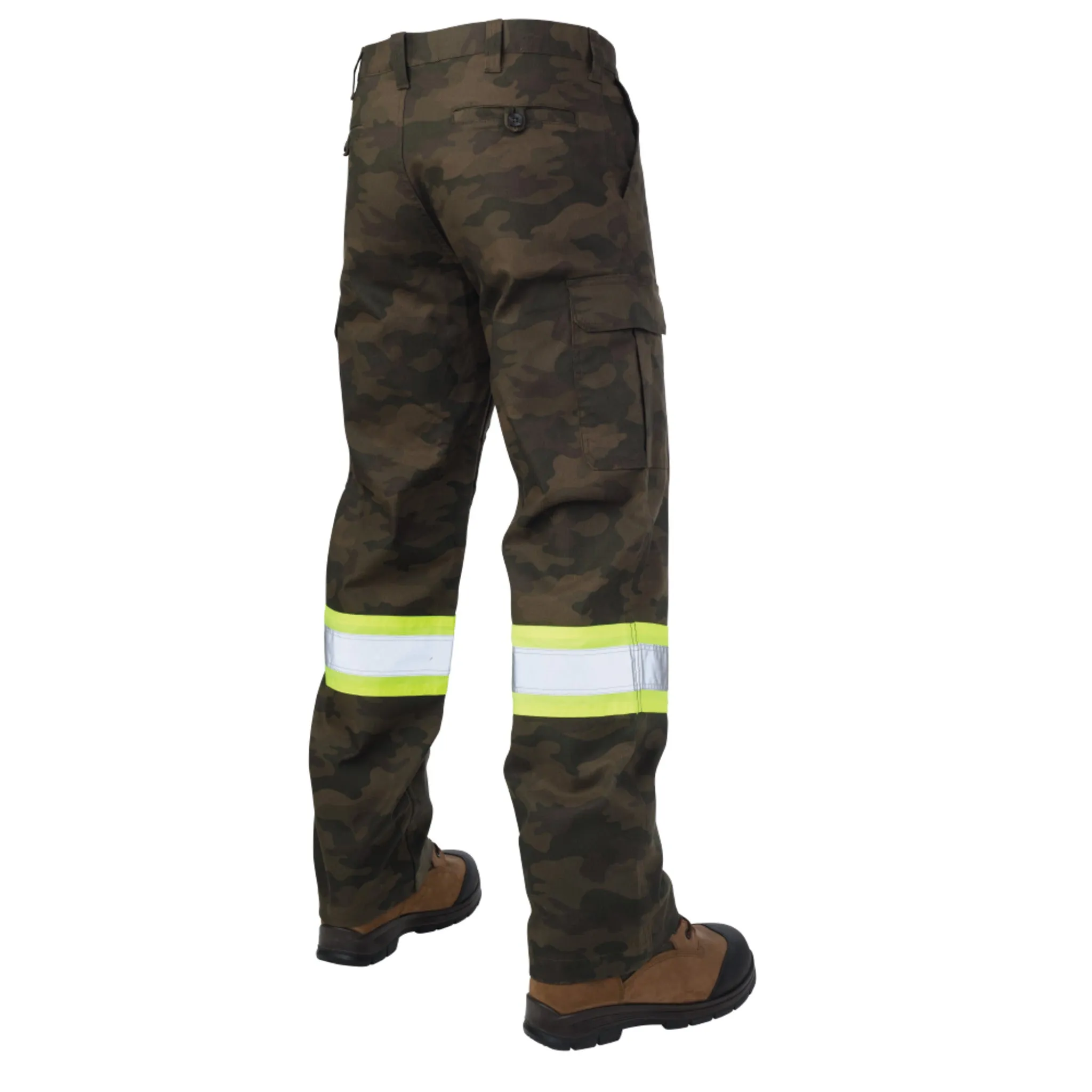 Tough Duck Men's Hi Vis Cargo Work Pants SP04 - Flex Cotton Duck, Reflective, Water-Resistant, Multi-Pocket, Durable, Comfortable, Safety Compliant | Sizes 30-40