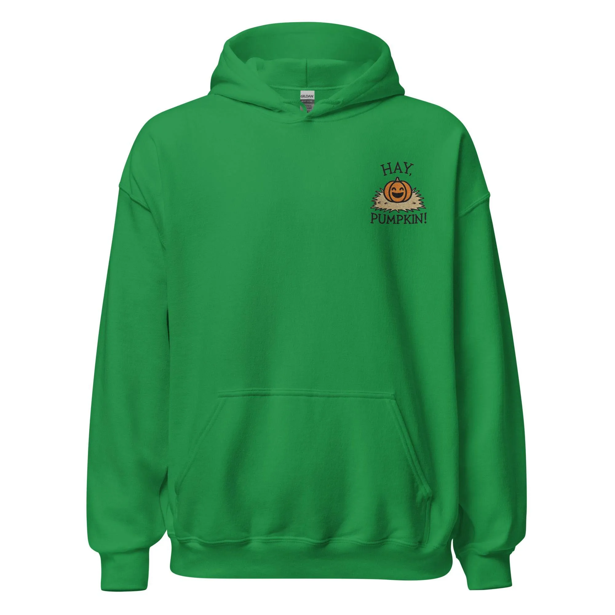 Unisex Fall Embroidered Hoodie – "Hay, Pumpkin" – Cozy Fall Hoodie for Autumn Lovers