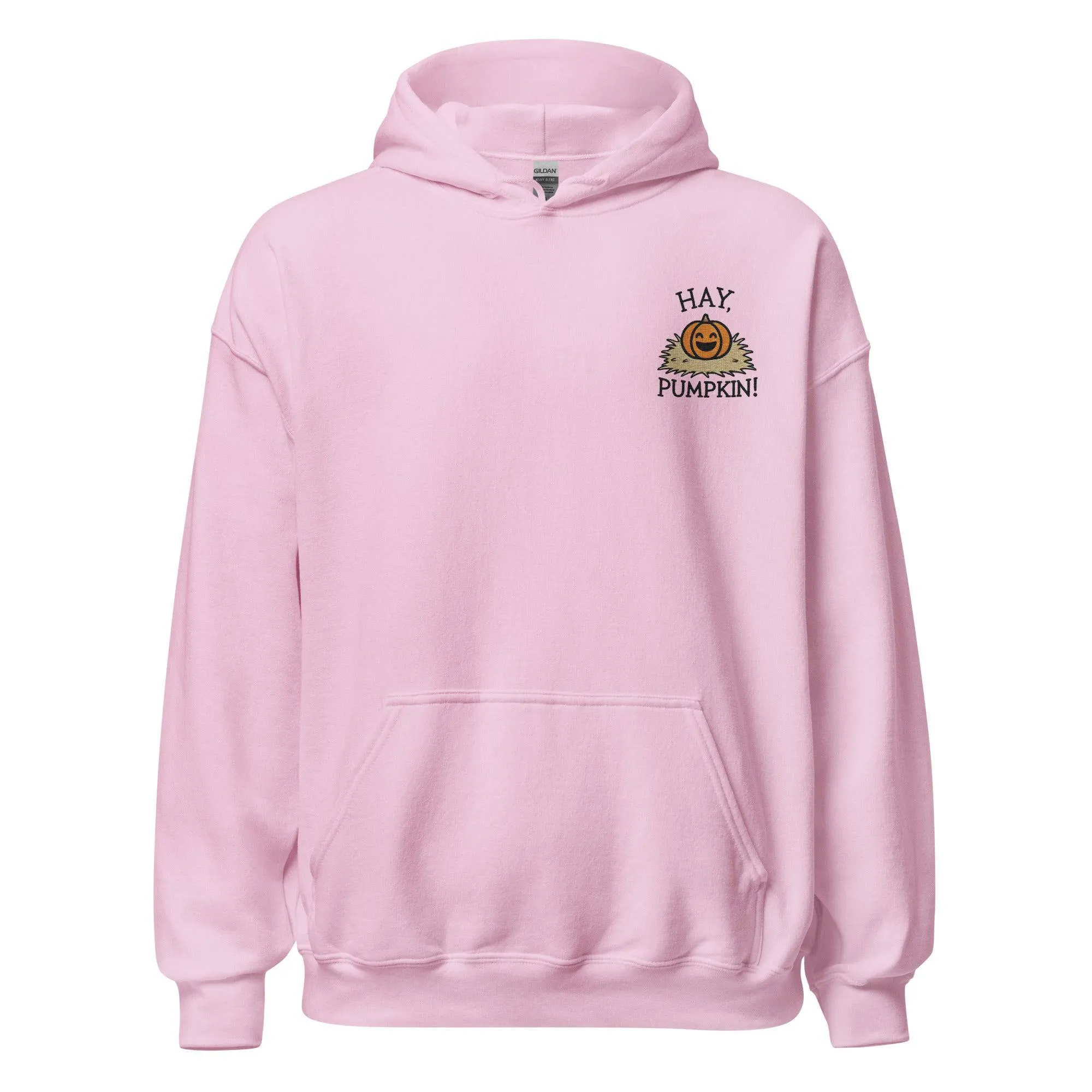 Unisex Fall Embroidered Hoodie – "Hay, Pumpkin" – Cozy Fall Hoodie for Autumn Lovers