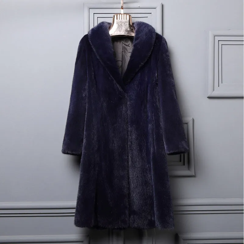 Velvet Slimming Warm Faux Fur Long Coat