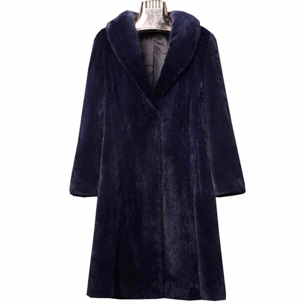 Velvet Slimming Warm Faux Fur Long Coat