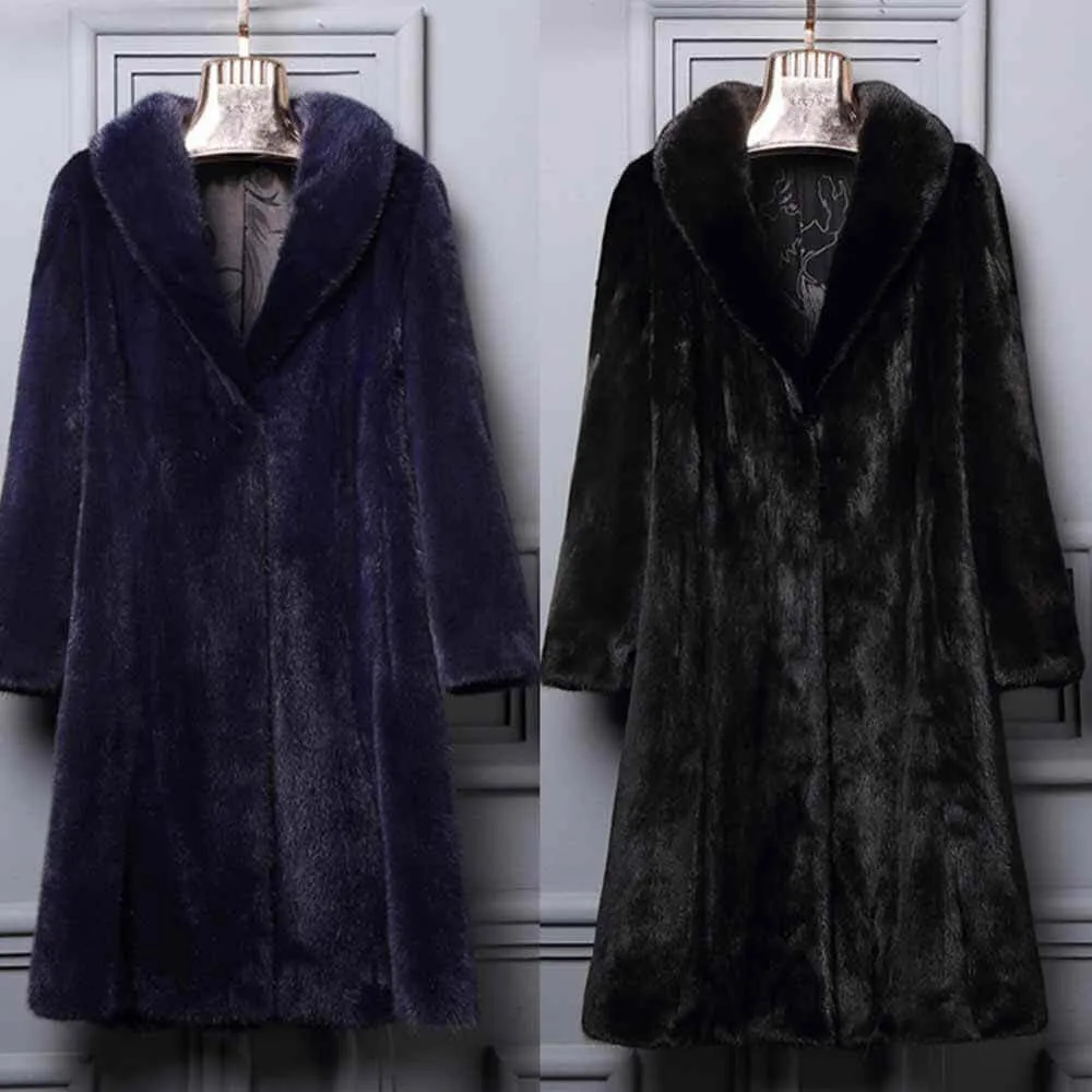 Velvet Slimming Warm Faux Fur Long Coat