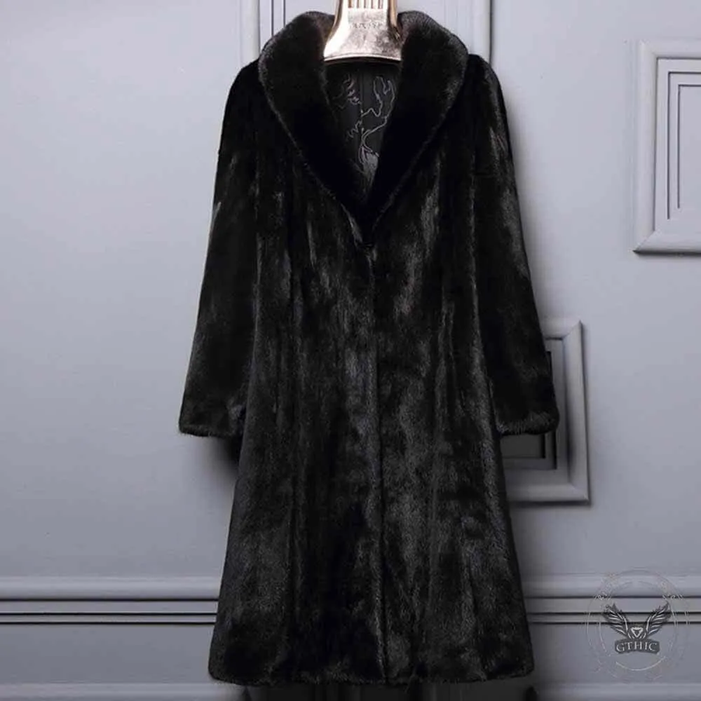 Velvet Slimming Warm Faux Fur Long Coat