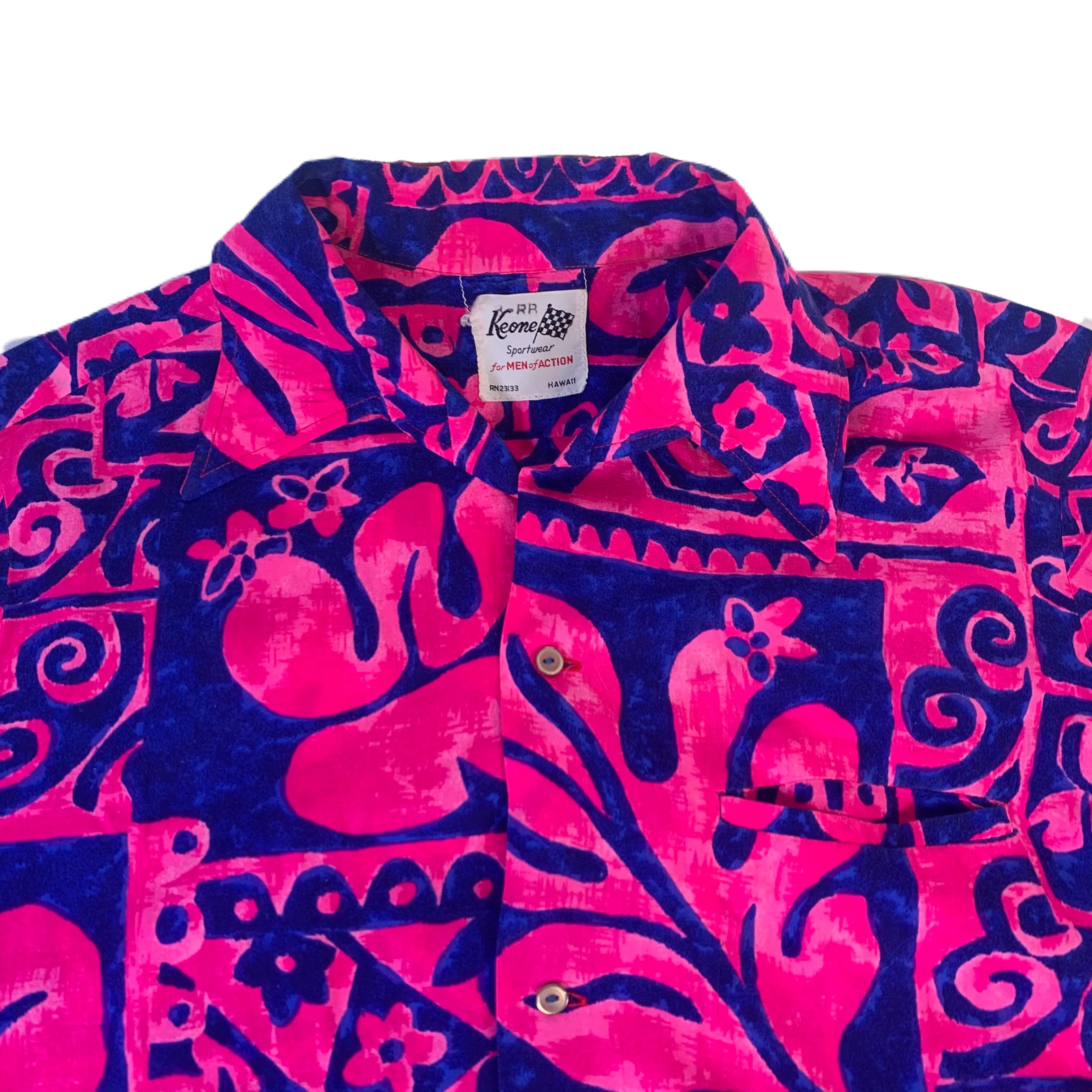 Vintage Keone Sportswear "Open Collar" Hawaii Long Sleeve Shirt