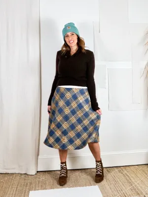 Vintage Plaid German Wool Skirt