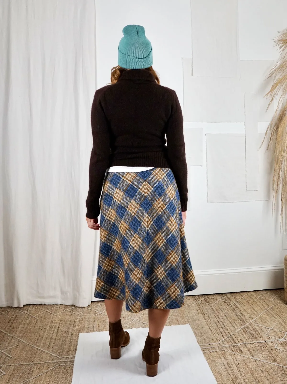 Vintage Plaid German Wool Skirt