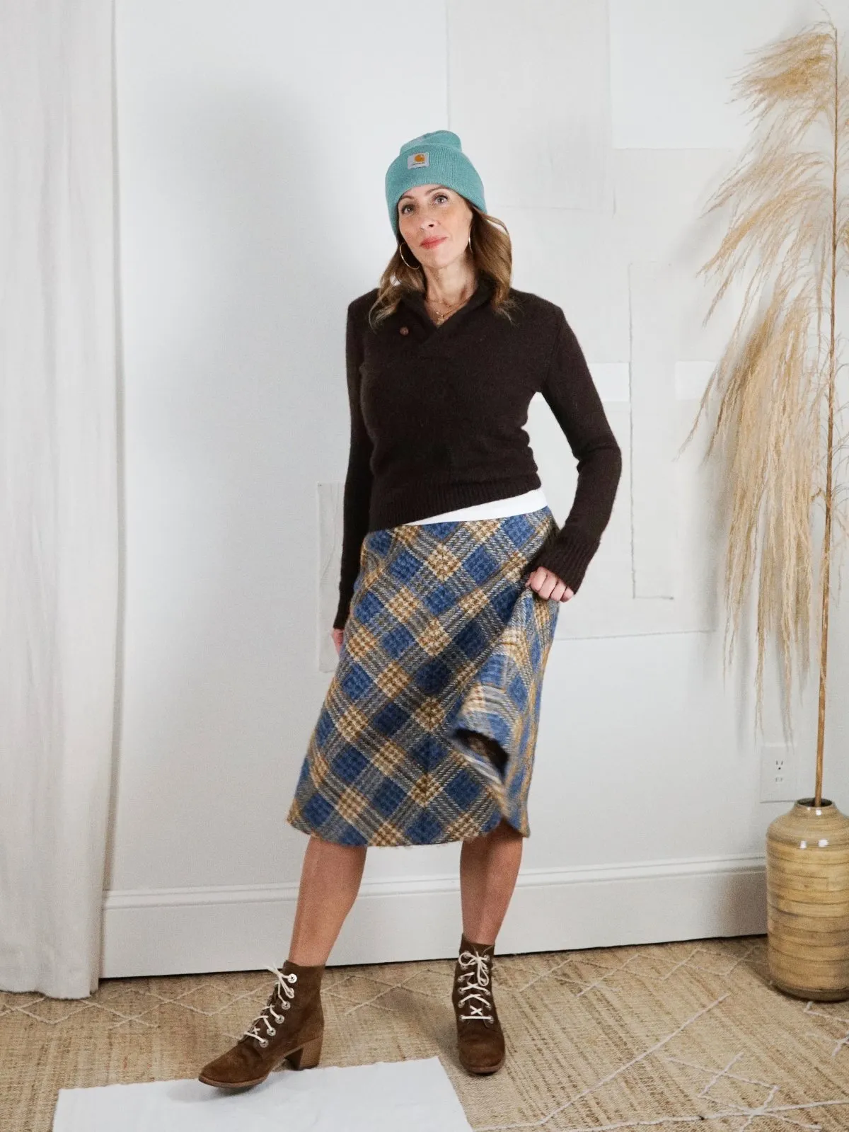 Vintage Plaid German Wool Skirt