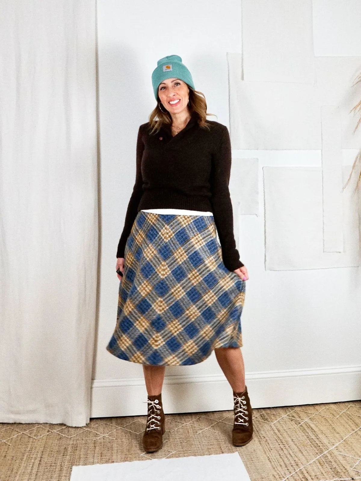 Vintage Plaid German Wool Skirt