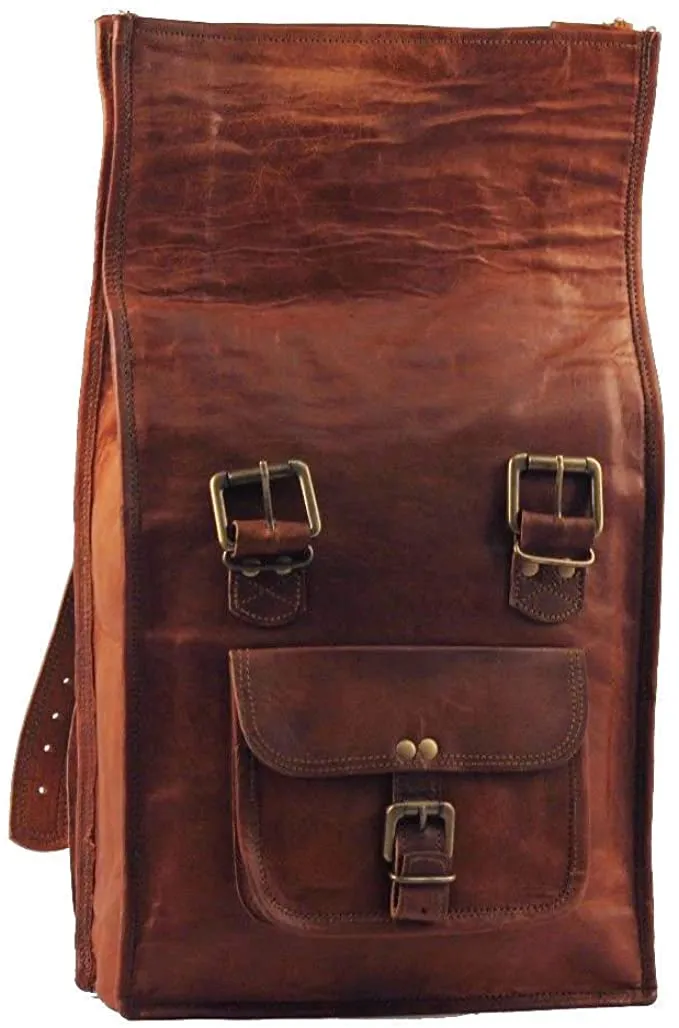 Vintage Roll Top Leather Backpack