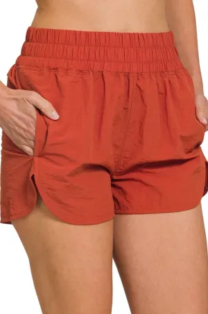 Windbreaker Running Shorts in Copper
